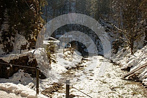 trail inside Partnachklamm, bavaria, germany