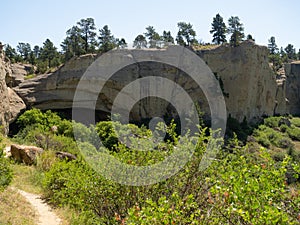 Trail Leading to Cave at Pictograph Cave State Park near Billings, Montana photo