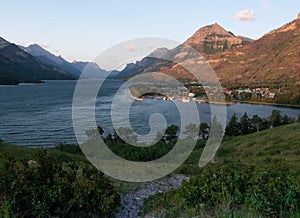 Trail Leading to Waterton Lake from Prince of Wales Hotel in Waterton Lakes National Park, Alberta