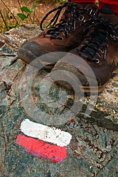 Trail Marker and Boots
