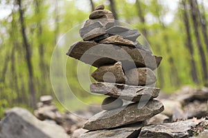 Trail marker rock cairn Pennsylvania