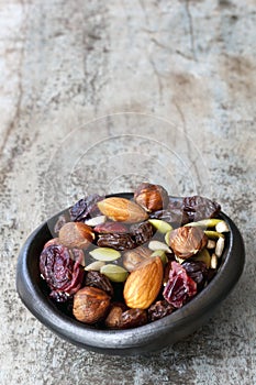 Trail Mix in Black Bowl