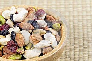 Trail Mix, nuts and dried fruits a great snack food