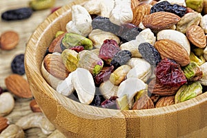 Trail Mix, nuts and dried fruits a great snack food
