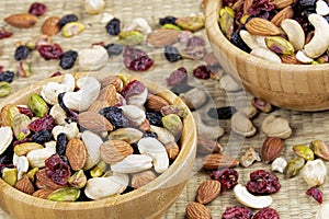 Trail Mix, nuts and dried fruits a great snack food