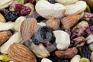 Trail Mix, nuts and dried fruits a great snack food