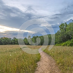 Trail in Provo Utah with view of trees and sky