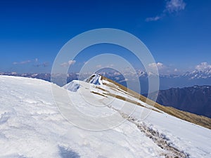 Trail on the range of Pizzo Baciamorti mountain