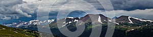 Trail Ridge, Never Summer Mountains, and Specimen Mountain Pano