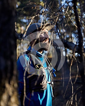 Trail runner in the forest