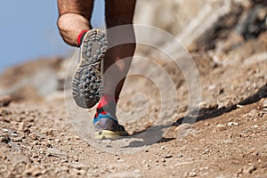 Trail running action