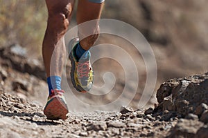 Trail running action
