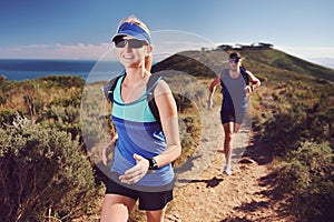 Trail running couple