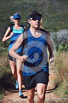 Trail running couple