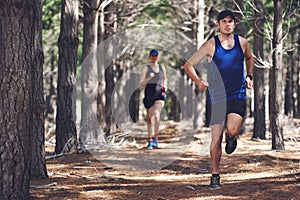 Trail running couple