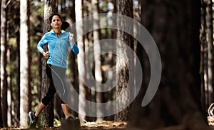 Trail running forest