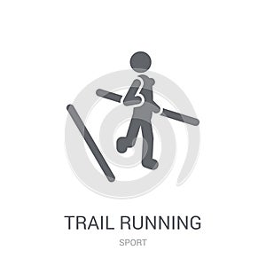 trail running icon. Trendy trail running logo concept on white b