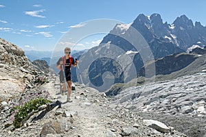 Trail running in the mountains