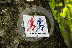 Trail running signpost
