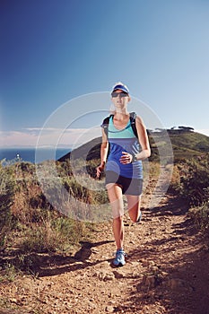 Trail running woman