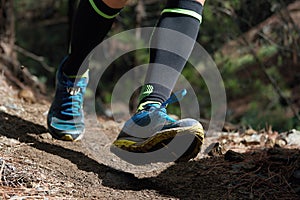 Trail running workout outdoors on rocky terrain