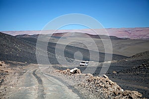 Trail through the Salar of Antofalla at the Puna de Atacama, Argentina