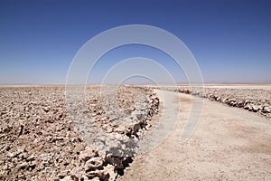 Trail through Salar de Atacama, Chile