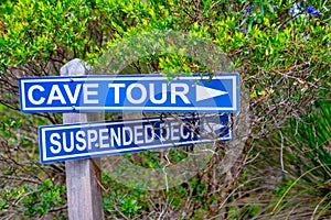 Trail sign of Lake Cave, Western Australia