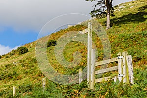 Trail Sign and Stile Berwyn Mountains Wales
