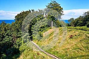 Trail on a slope overlooking the Baltic Sea. In Lohme on the island of RÃ¼gen
