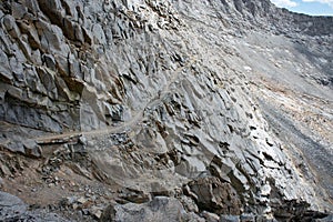 Trail on the south side of Forester Pass on the John Muir Trail