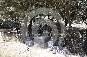 Trail to Cave of Zeus in Dikti mountains from Crete island of Greece