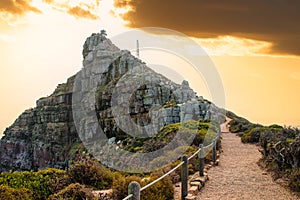 Trail to the decommissioned Cape Point lighthouse photo