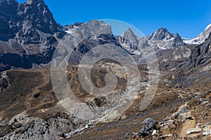Trail to Dzongla village and Chola pass, Everest region, Nepal