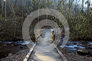 Trail to Mingus Mill,  north of the Oconaluftee Visitors Center in Cherokee