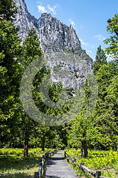 Trail to upper and lower Yosemite Falls, Yosemite National park, California