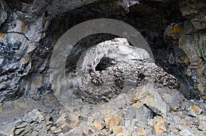 Trail trough collapsed tunnel created by a lava flow