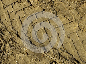 Trail truck on the yellow sand