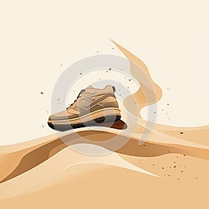 Trailblazers on Sand - Abstract Illustration in Minimalist Art Style photo