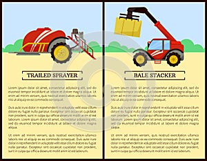 Trailed Sprayer Bale Stacker Vector Illustration