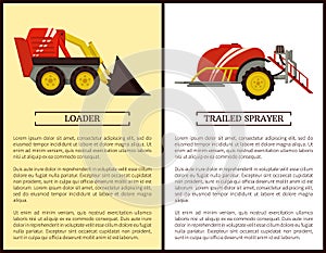 Trailed Sprayer and Loader Vector Illustration