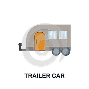 Trailer Car flat icon. Color simple element from car servise collection. Creative Trailer Car icon for web design