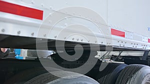 Trailer connection to the semi truck. Close up