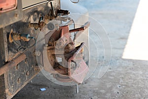 Trailer hitch or towbar on the car. image for objects, transportation concept.