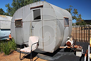 Trailer home with windows and propane