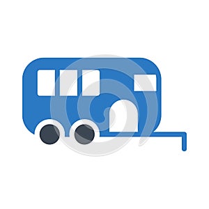 Trailer glyph colour vector icon
