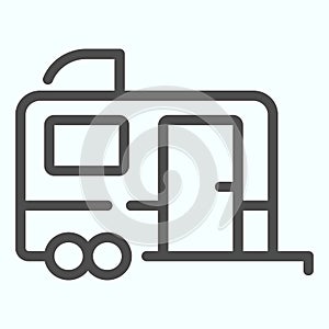 Trailer line icon. Bus for living illustration isolated on white. Mobile home trailer outline style design, designed for