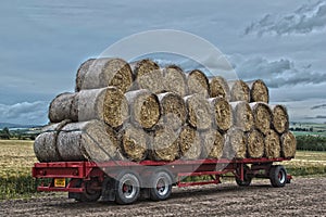Trailer loaded with straw