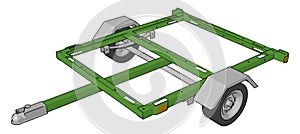 A trailer unpowered vehicle vector or color illustration
