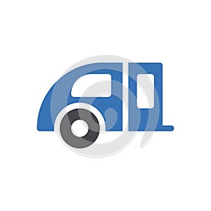 Trailer vector glyph colour icon
